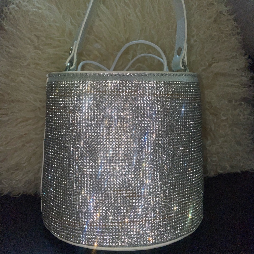 Sparkly Crystals Cylinder Satchel Bag